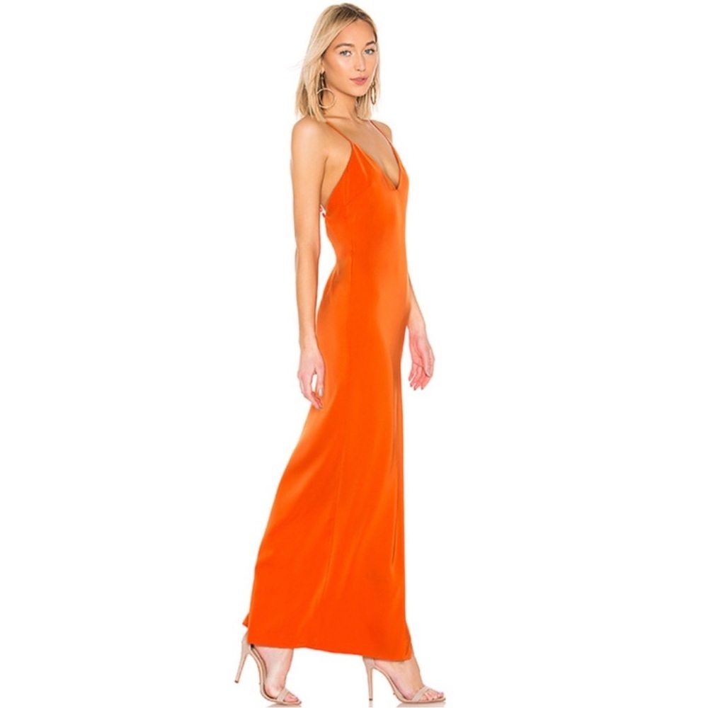 NBD Revolve Mona Silky Gown in Orange Size Small - Picture 3 of 10